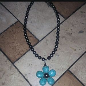 Turquoise flower necklace